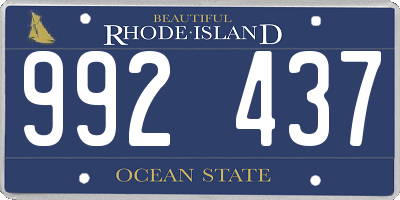 RI license plate 992437