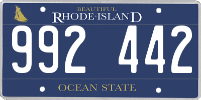 RI license plate 992442