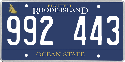 RI license plate 992443