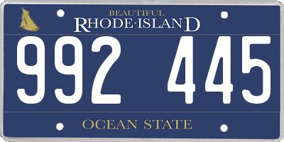 RI license plate 992445