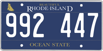 RI license plate 992447