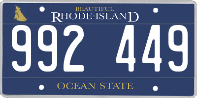 RI license plate 992449