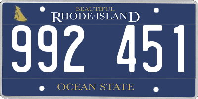 RI license plate 992451