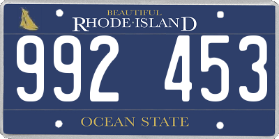 RI license plate 992453