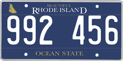 RI license plate 992456