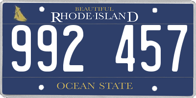 RI license plate 992457