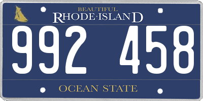 RI license plate 992458