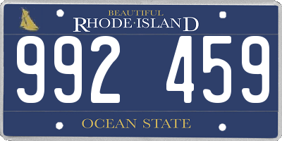 RI license plate 992459