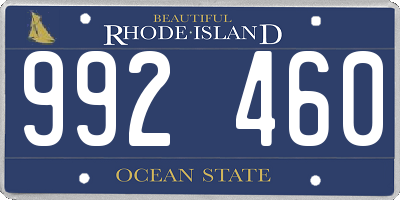 RI license plate 992460