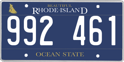 RI license plate 992461