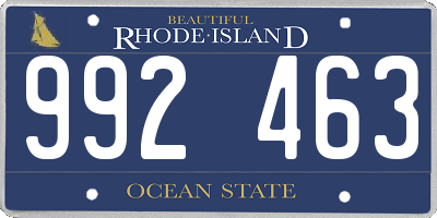 RI license plate 992463