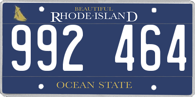 RI license plate 992464