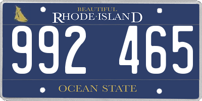 RI license plate 992465