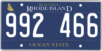 RI license plate 992466