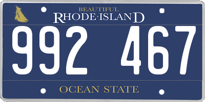 RI license plate 992467