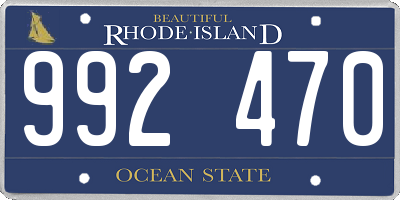 RI license plate 992470