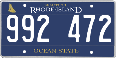 RI license plate 992472