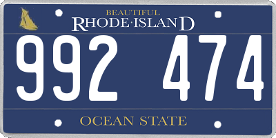 RI license plate 992474