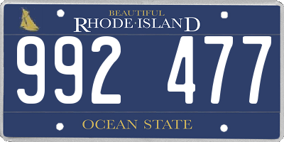 RI license plate 992477