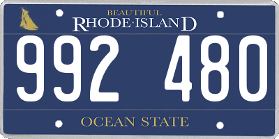 RI license plate 992480