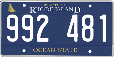 RI license plate 992481