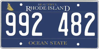 RI license plate 992482