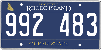 RI license plate 992483