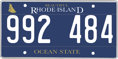 RI license plate 992484