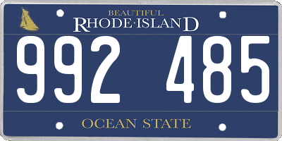 RI license plate 992485