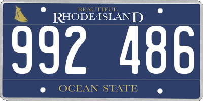 RI license plate 992486