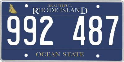 RI license plate 992487