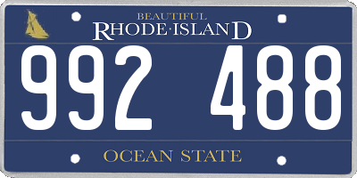 RI license plate 992488