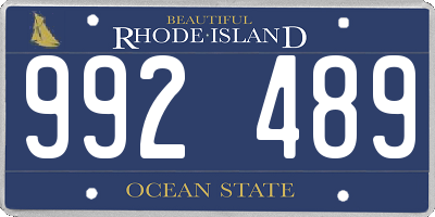 RI license plate 992489