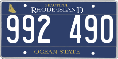 RI license plate 992490