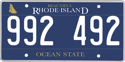 RI license plate 992492