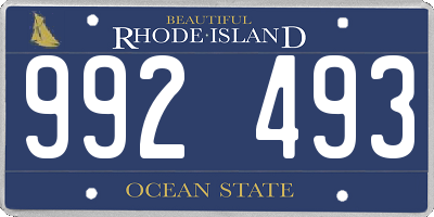 RI license plate 992493