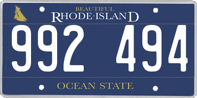 RI license plate 992494