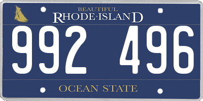 RI license plate 992496