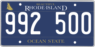 RI license plate 992500