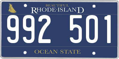 RI license plate 992501