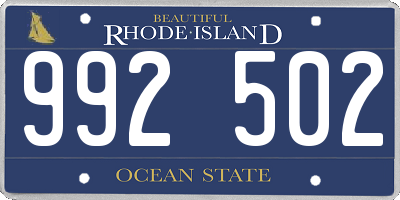 RI license plate 992502