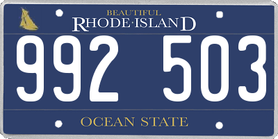 RI license plate 992503