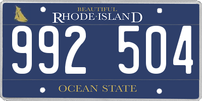 RI license plate 992504