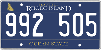 RI license plate 992505