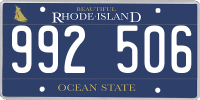 RI license plate 992506