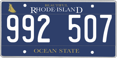 RI license plate 992507