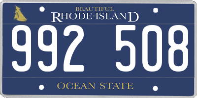 RI license plate 992508