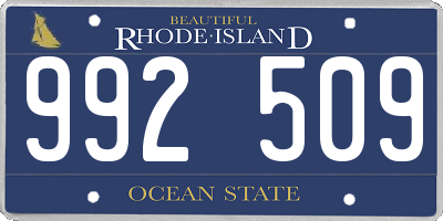 RI license plate 992509