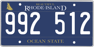 RI license plate 992512