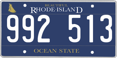 RI license plate 992513